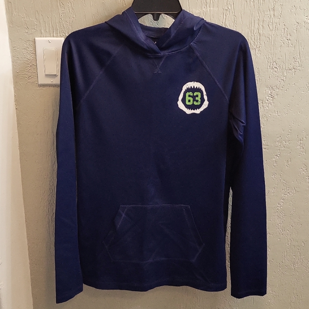 Lands End Long Sleeve Hoodie Rashguard Shark Jaw 63